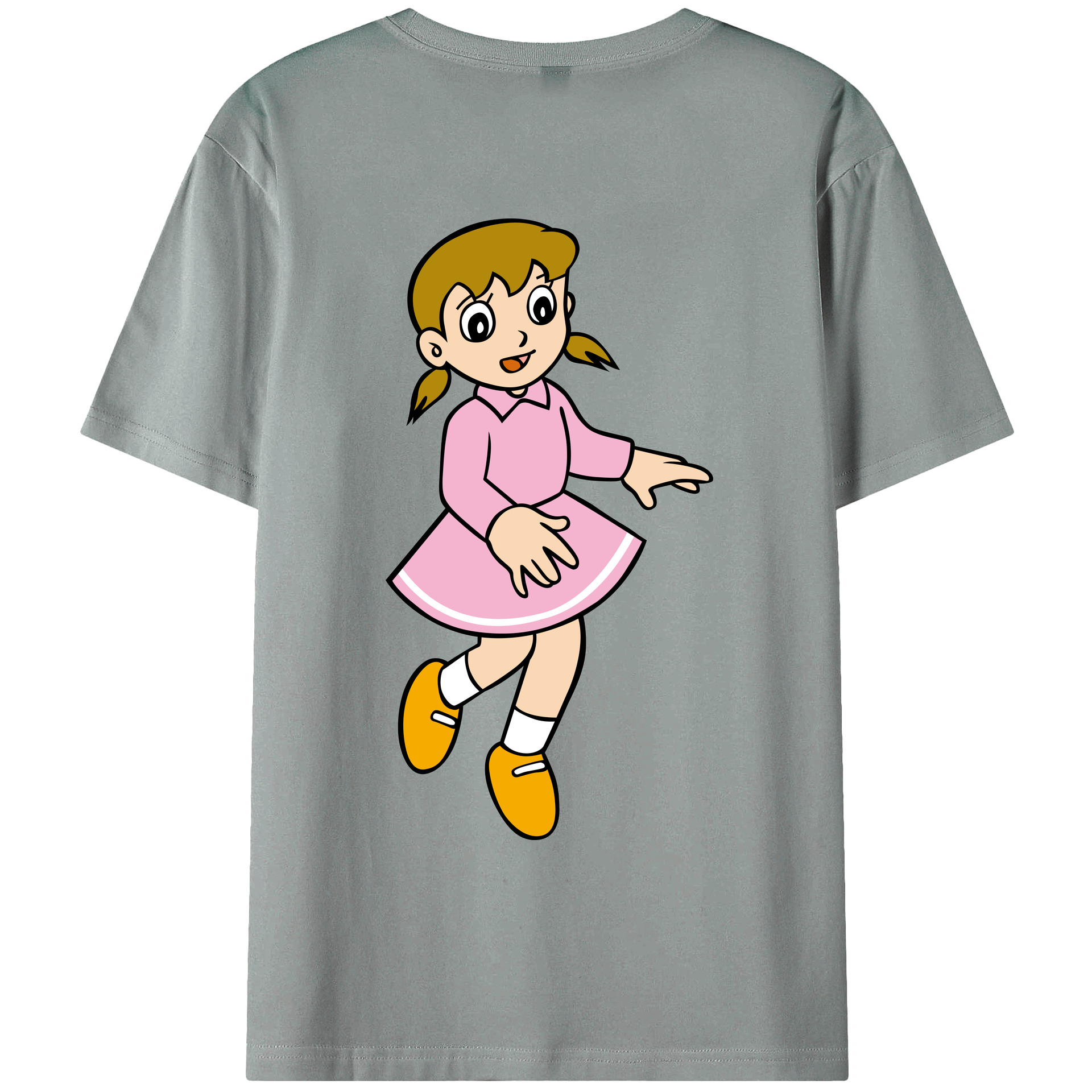 （画像用） ドラえもん みなもと しずか Doraemon Shizuka Minamoto 綿100％ メンズ半袖Tシャツ（バックプリント） 通気性